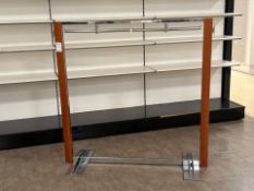 Chrome And Wood Hanging Unit