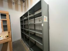 Three Bays Of Grey Metal Racking