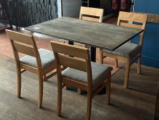 Modern Rustic 4 Seater Dining Table With 4 Chairs