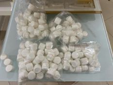 Four Bags Of Small Clarins Plastic Cream Tubs