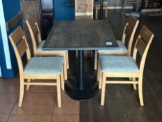 Modern Rustic 4 Seater Dining Table With 4 Chairs