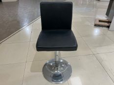 Black Faux Leather Swivel Chair With Metal Base