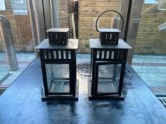 Black Metal Lanterns x2