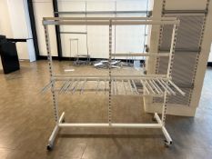 White Metal Display Unit With Hangers