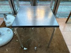 Black Wooden Top Table With Metal Legs