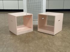 Pair Of Pink Display Cubes