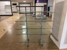 Glass Shelved Display Unit With Metal Frame