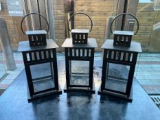 Black Metal Lanterns x3