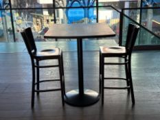Modern Rustic Grey Effect Single High Table with 2 Bar Stools