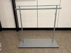 Metal Clothing Rail With Glass Shelf