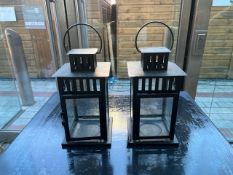 Black Metal Lanterns x2