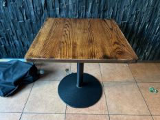 Brown Wooden Top Table With Black Metal Base