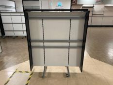Black Wooden Display Unit With Metal Frame