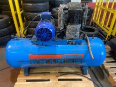 MARK “Stormy” belt-drive piston compressor horizontal receiver, twin-cylinder head 300 Litre