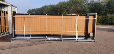 Unused 20ft Cantilever Gate, Teak composite Finish, Electric Motor & Remote ref: 111125 location:
