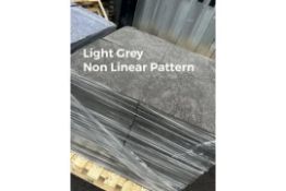 Pallet of Approximately 500 Industrial Grade Floor Carpet Tiles,  light grey non linear pattern Gr