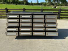 Unused 7ft Stainless Steel Workbench, 20 Drawers  ref: 111125 location: Felixstowe Viewing - St