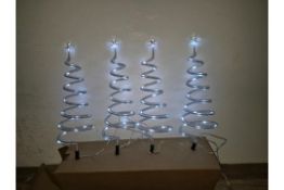 Set Of 4 Ice White Led Trees