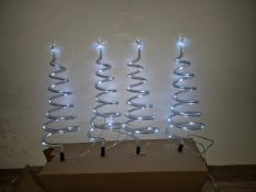 Set Of 4 Ice White Led Trees
