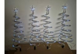 Set Of 4 Ice White Led Trees