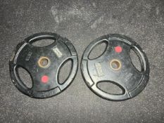 Pair Of Rubber 25kg Hammer Strength Plates - No Reserve