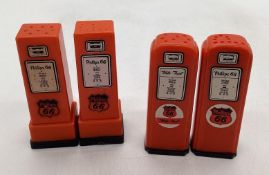 Two Sets Phillips 66 Gas Pump Salt and Pepper Shakers CO and KS