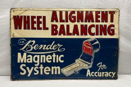 Bender Magnetic Wheel Alignment Embossed Metal Sign