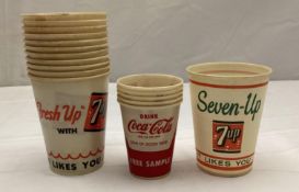 Early 7up and Coca-Cola Wax Fountain Cups
