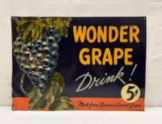 Drink Wonder Grape 5 Cent Sign w/ Grapes
