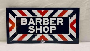 Marvey Barbershop Porcelain Flange Sign