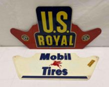 U.S. Royal and Mobil Tire Stand Signs
