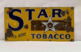 Star Tobacco Porcelain Sign w/ Plug