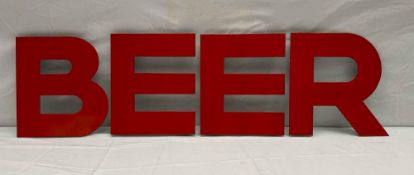 Porcelain Beer Letters Sign w/ Original Mounting Tabs