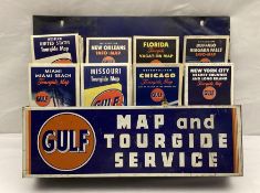 1940's Gulf Map Rack w/ 8 Maps