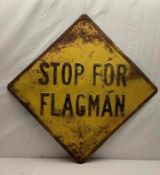 Embossed Stop for Flagman Metal Sign
