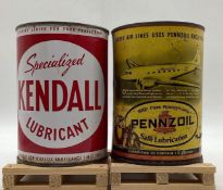 Kendall and Pennzoil w/ DC-3 and Owls Quart Oil Cans