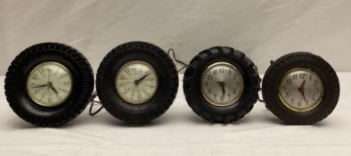 Four Tire Ashtray Desk Clocks