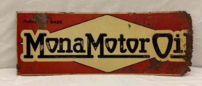 Mona Motor Oil Tin Tacker Sign
