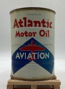 Atlantic Aviation Ribbed Metal Quart Can w/ Airplane