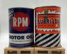 Lubriloy and RPM Quart Oil Cans