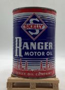Skelly Ranger Motor Oil Quart Oil Can w/ Oilfield Derricks