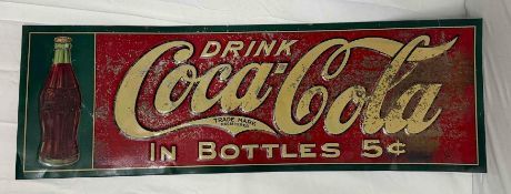 1916 Coca-Cola 5 Cent in Bottles Sign