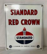 Standard Red Crown Porcelain Gas Pump Sign