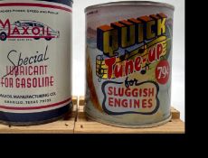 Graphic Maxoil and Quick Tune-Up 1/2 Pint Cans
