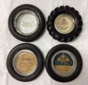 4 Early Hood Tire Ashtrays