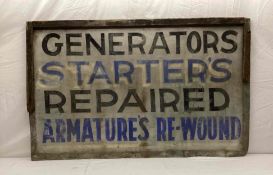 Armatures Re-Wound Generators/Starters Repaired Sign