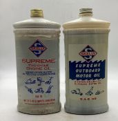 Two Skelly Outboard Plastic Quart Cans