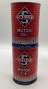 Two Skelly Motor Oil Quart Cans
