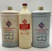 Three Skelly Outboard Plastic Quart Cans