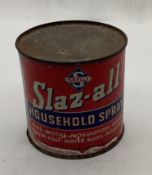 Skelly Sla-Zol Household Spray 1/2 Pint Paper Label Tin